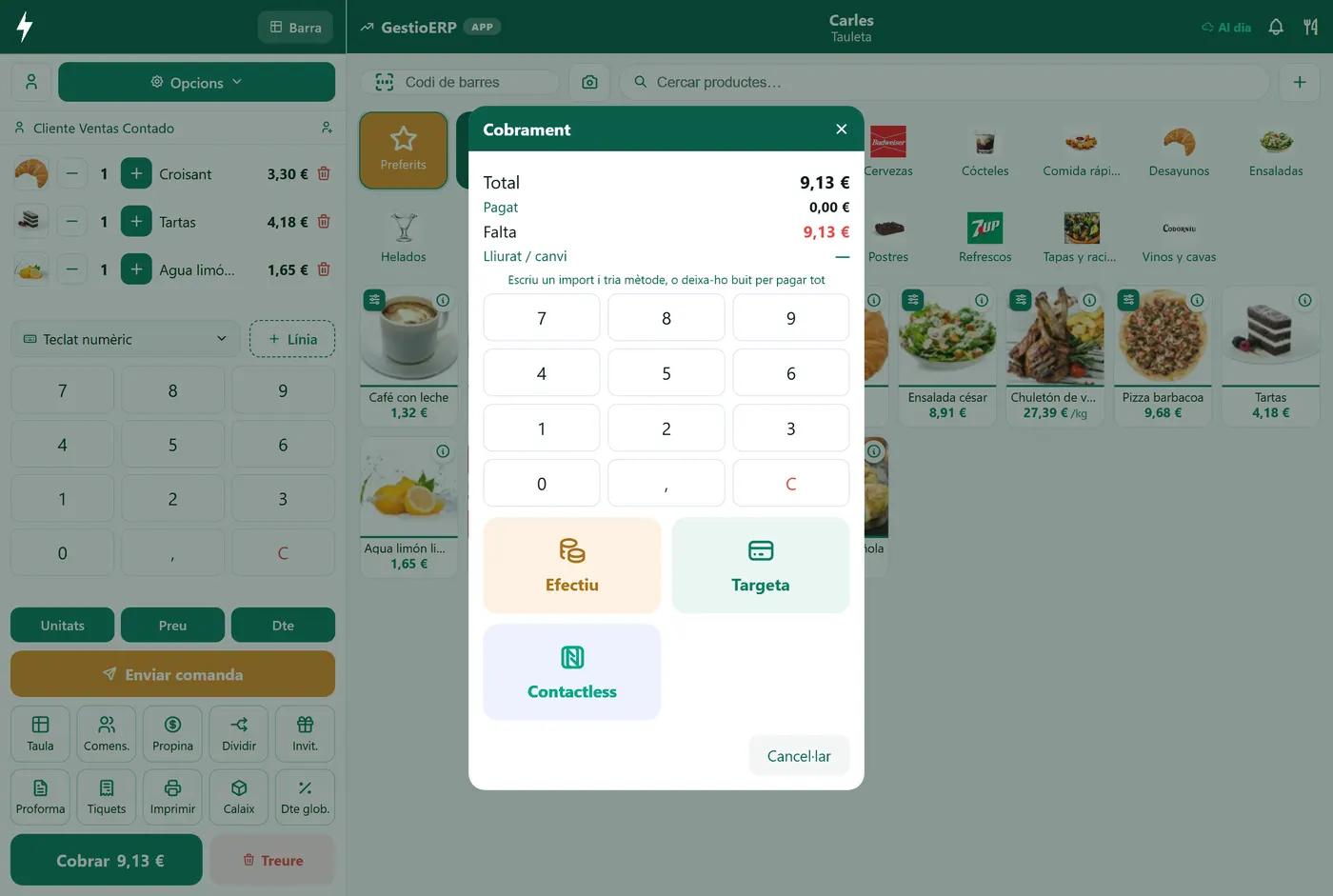 Segunda pantalla para el cliente